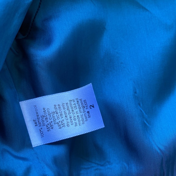 Susana Monaco lambs wool blue trench coat belted - Picture 4 of 5